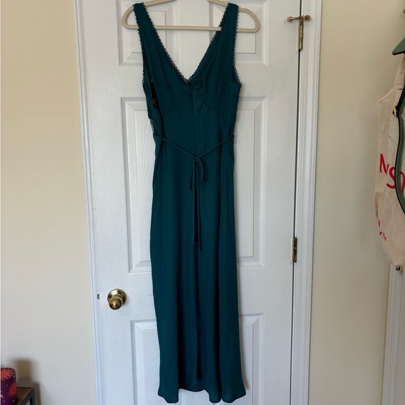 NWT Women's Lace Detail Slip Midi Dress - Wild Fable Dark Teal Blue Size M - Picture 2 of 5